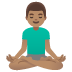 man in lotus position, medium skin tone